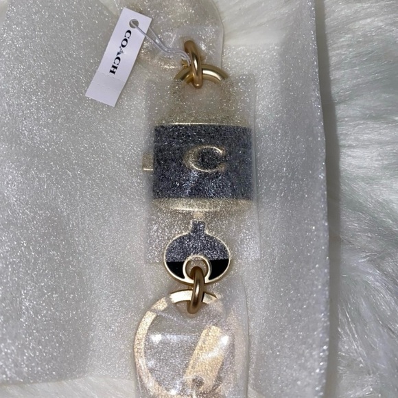 Coach Lock And Key Bag Charm Key Ring New - Picture 4 of 4